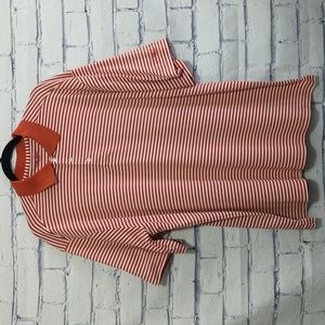 Walter Hagen Orange and White Striped Polo Golf Shirt Men's Size XL